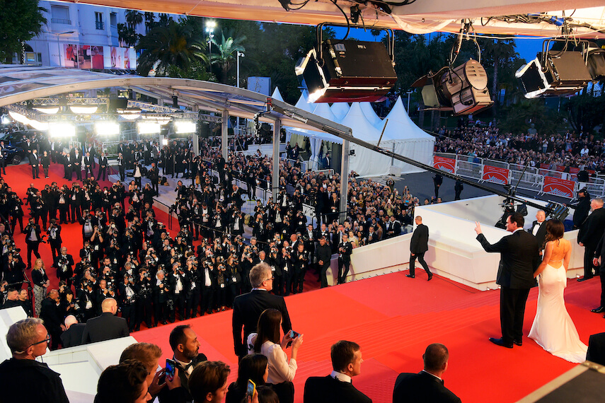 Quentin Tarantino en haut des marches