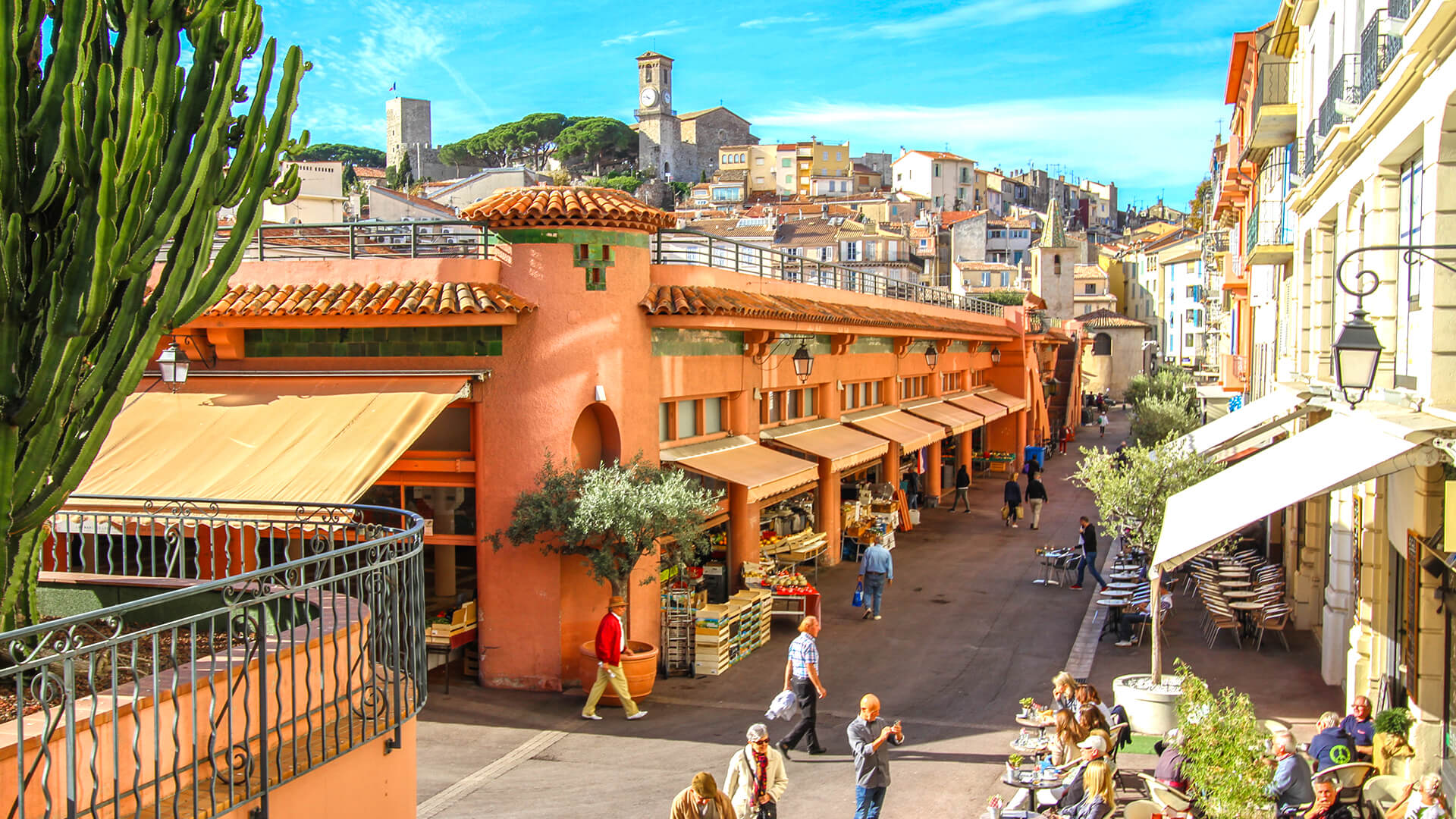 Vue sur le marché Forville depuis un des côtés